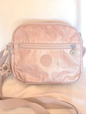 Kipling Rose Gold Keefe Crossbody Purse Medium With Unused Monkey Key Chain
